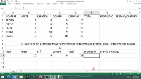 Función SI y autorrelleno en excel y numbers 6to YouTube