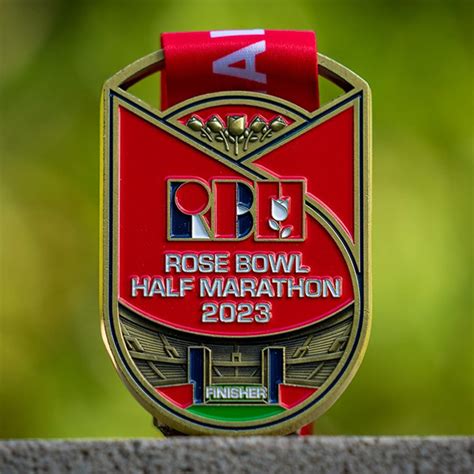 Design of medals for the Rose Bowl Half Marathon 2023 on Behance