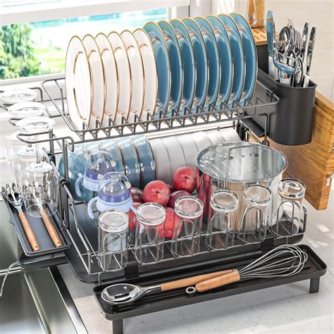 Amazon KINGRACK 2 Tier Dish Rack Large Capacity Dish Drying Rack