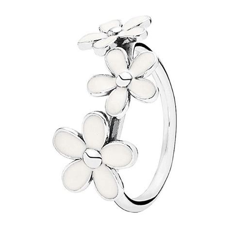 Pandora Silver Enamel Darling Daisies Ring 30 Liked On Polyvore