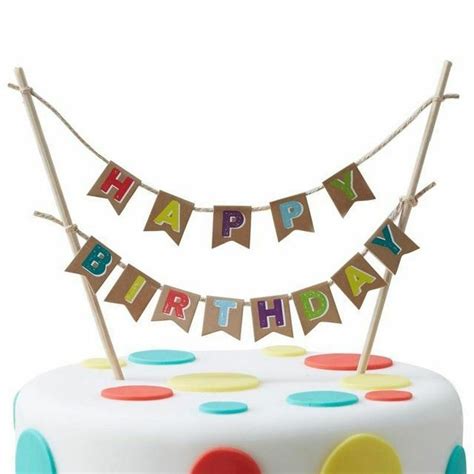 Cake Toppers Range — Happy Birthday Bunting Cake Topper