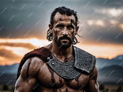 Premium Ai Image Photo Of Ancient Barbarian Male Warrior Stained