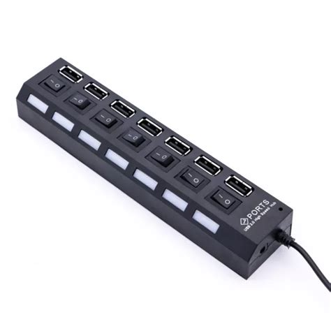 7 PORTS RÉPARTITEUR USB Concentrateur De Moyeu L ordinateur EUR 7 89