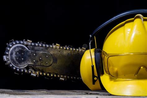 An Old Power Saw for Cutting Wood. Chainsaw and Protective Cloth Stock Image - Image of lumber ...