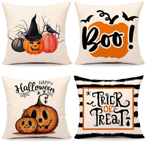 Fall Pillow Covers 18x18 Set Of 4 Compatible With Autumn Decoration