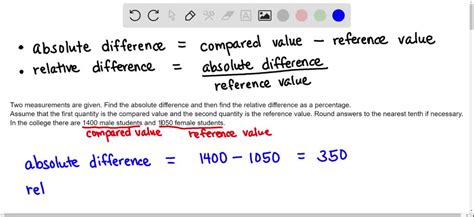 Solved Two Measurements Are Given Find The Absolute Difference And Then Find The Relative