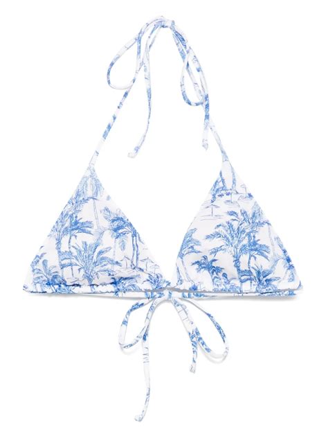 MC2 Saint Barth Leah Bikini Top Blue FARFETCH