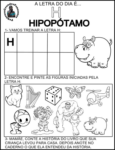 Atividade Letra H Educação Infantil 5 Anos Retoedu