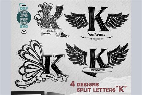 Split Monogram Alphabet Letters K Graphic by DuniWaDoni · Creative Fabrica