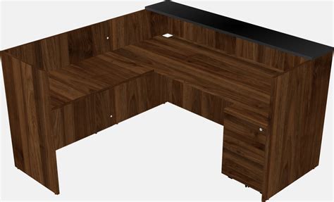 Black L Shaped Modular Reception Desk Plus Mobile Drawers Officestock