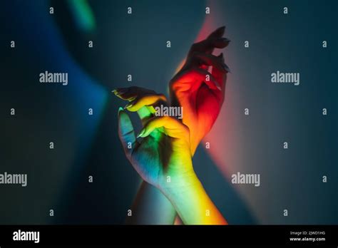 Lgbt Pride Gay Rights Peace Freedom Hands Rainbow Stock Photo Alamy