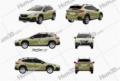 Subaru Crosstrek Sport 2022 Blueprint Template 3dmodels