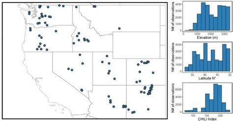 Location of SNOTEL stations used for training the SVR and their density... | Download Scientific ...