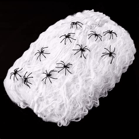 Hoojo 1000 Sqft Spider Webs Halloween Decorations With 60 Fake Spiders