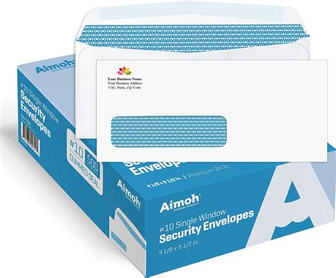 Custom Printed 10 Window Envelopes Bright White Wove