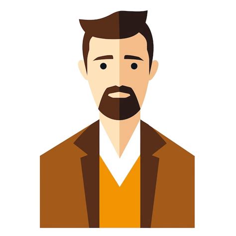 Un Hombre Con Un Barba Llevando Un Traje Un Vector