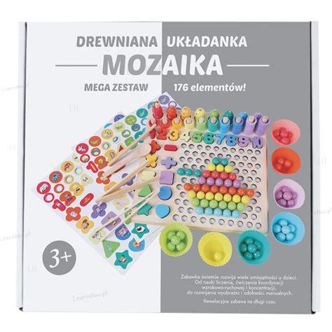 Drewniana Uk Adanka Mozaika Koraliki Mega Zestaw Learnhow