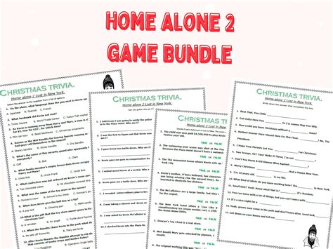 Printable Home Alone 2 Trivia Game Christmas Party Games Christmas ...