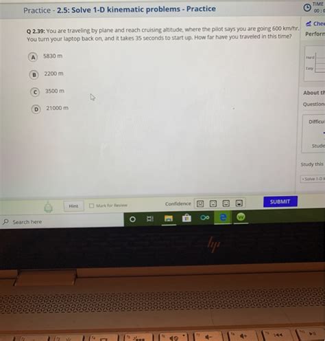 Solved Practice - 2.5: Solve 1-D kinematic problems - | Chegg.com