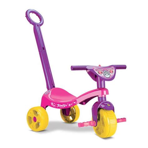 Veloc Pede Infantil Triciclo Princess C Haste De Empurrar Samba Toys