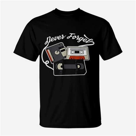 Never Forget Vhs Floppy Disc And Cassette Tapes Long Sleeve T Shirt Seseable