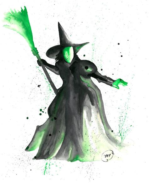 Items Similar To Wicked Witch Custom Watercolor Wall Art On Etsy