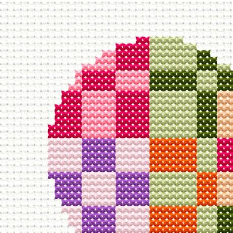 Modern Cross Stitch Pattern Geometric Heart Cross Stitch Ornament