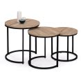 Tables Basses Gigognes Rondes Industrielles Cm Lot De