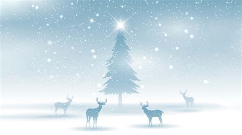 Download A Flock Of Reindeer Enjoying The Winter Wonderland