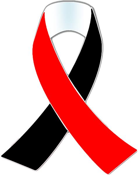 Red White And Black Awareness Ribbon Clipart Full Size Clipart 3794277 Pinclipart