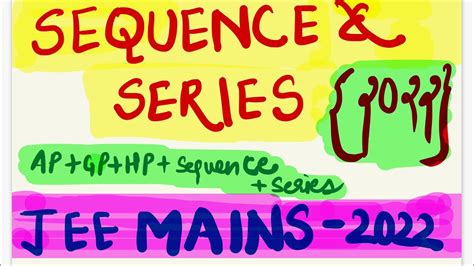 Jee Pyqs Sequence And Series Part Jee Jeemains Jeeadvanced