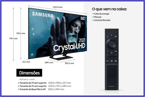 Ficha técnica do smart TV Samsung Crystal UHD 55 UN55AU9000