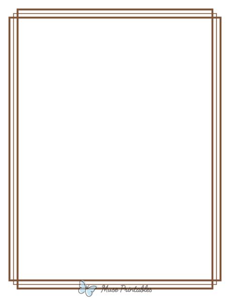 Printable Brown Triple Frame Page Border