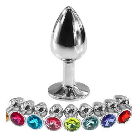 Butt Plug Anal Gema Metalico Joya Dilatador Juguete Sexual Color Blanco Mercadolibre