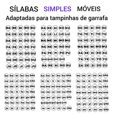 SÍLABAS SIMPLES MÓVEIS Espaço Crescendo em Conhecimento Hotmart