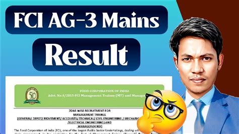 FCI AG 3 Mains Result Declared Session 2 Result Out FCI AG 3 Mains