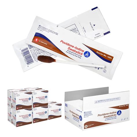 Amazon Dynarex Povidone Iodine Swabsticks Swabstick Packaged In