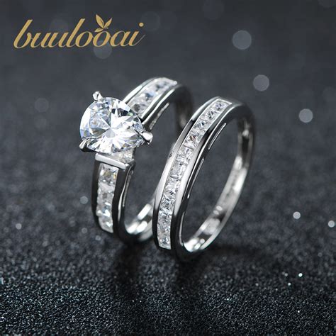 Buulooai Solide 925 Sterling Silber Ring Ringe Für Frauen Hochzeit