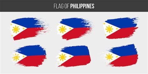 Premium Vector Philippines Flags Brush Stroke Grunge Vector