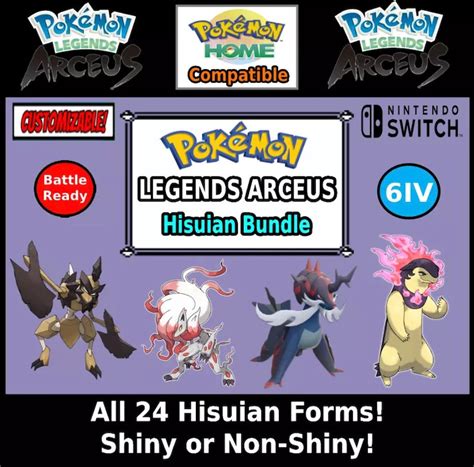 Pokemon Legends Arceus All Hisuian Forms Perfect Stats Etsy Uk