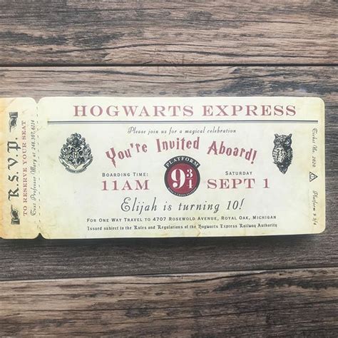 FREE Printable Hogwarts Express Ticket Invitation Template 41 OFF