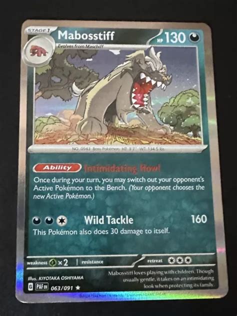 POKÉMON TCG MABOSSTIFF Scarlet Violet Paldean Fates 063 091 Holo