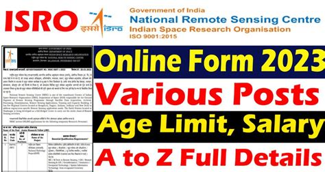 Isro Nrsc Apprentice Recruitment 2023 Notification Released Application