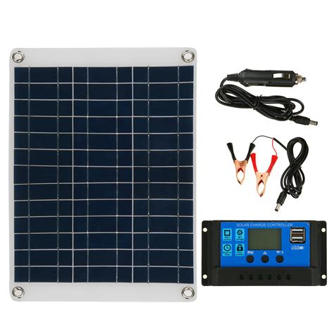 W V V Polycrystalline Solar Panel Kit Battery Charger Portable