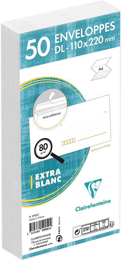 Elco 74487 12 Paquet de 100 enveloppes sans fenêtre Format C5 6