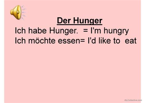 Hunger Und Durst Deutsch Daf Powerpoints