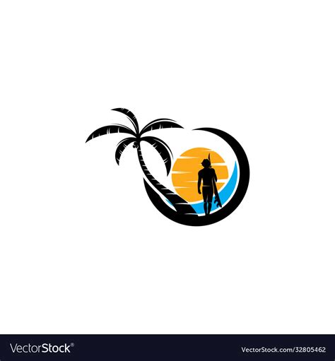 Summer beach logo design template Royalty Free Vector Image