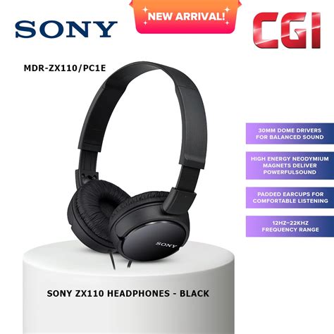 Sony Mdr Zx110bc1e Wired Headphones Without Mic Black Shopee Malaysia