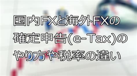 国内fxと海外fxの確定申告e Taxのやり方や税率の違いを解説します Fx（外国為替取引）動画まとめ