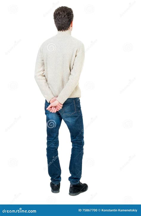 Back View Of Man Standing Young Guy Stock Photo Image Of Model